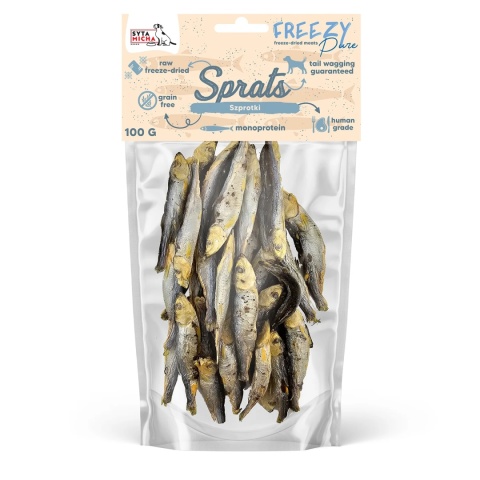 100% liofilizowane szprotki dla psa 100g FREEZY Pure