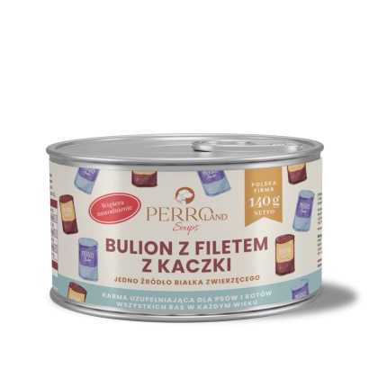 Bulion z filetem z kaczki dla psa i kota PERROland Soups 140 g
