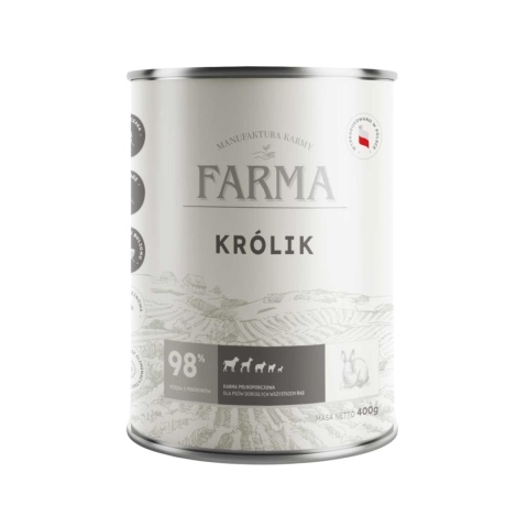 FARMA Select Królik 400g – mokra karma dla psa z królikiem