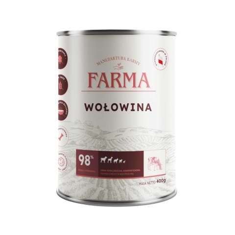 FARMA Select Wołowina 400g – mokra karma