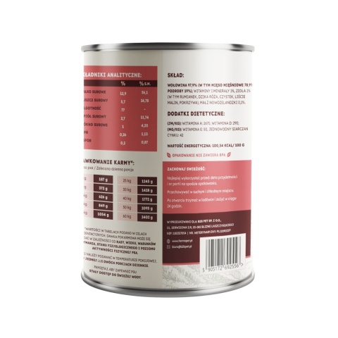 FARMA Select Wołowina 400g – mokra karma
