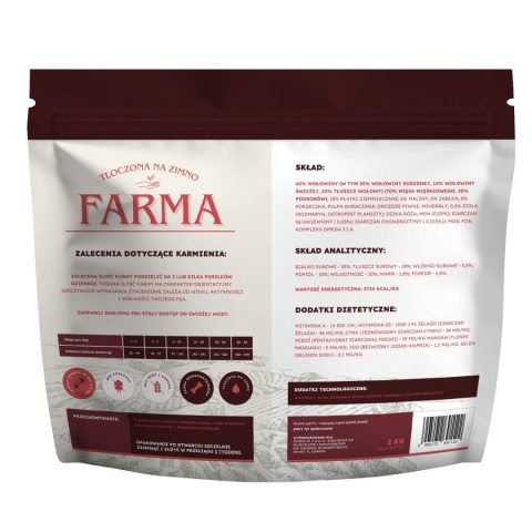 Farma – Wołowina Hipoalergiczna Tłoczona na Zimno 2kg