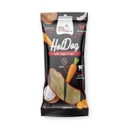 Hot Dog do żucia dla psa - królik z MCT 2 szt.
