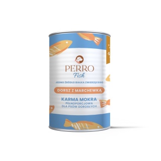 Karma mokra Dorsz z marchewką – monobiałkowa formuła dla psów dorosłych 400 g