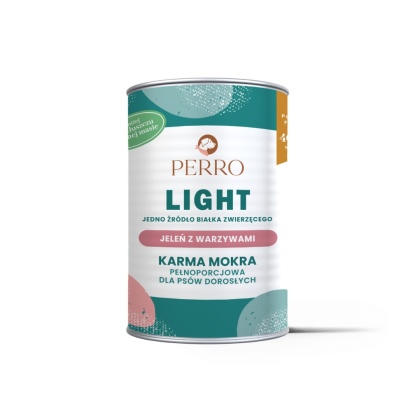 Karma mokra LIGHT Jeleń z warzywami – monobiałkowa formuła dla psów dorosłych 400 g