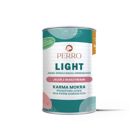 Karma mokra LIGHT Jeleń z warzywami – monobiałkowa formuła dla psów dorosłych 400 g