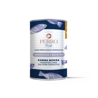 Karma mokra Morszczuk z batatem – monobiałkowa formuła dla psów dorosłych 400 g
