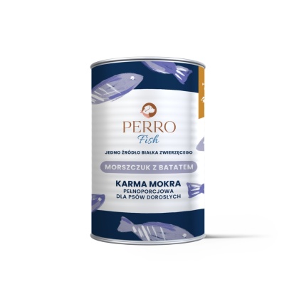 Karma mokra Morszczuk z batatem – monobiałkowa formuła dla psów dorosłych 400 g