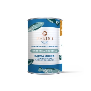 Karma mokra Sardynka z cukinią – monobiałkowa formuła dla psów dorosłych 400g