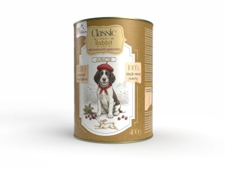 Karma mokra dla szczeniąt Classic Królik z burakiem i malinami 400g