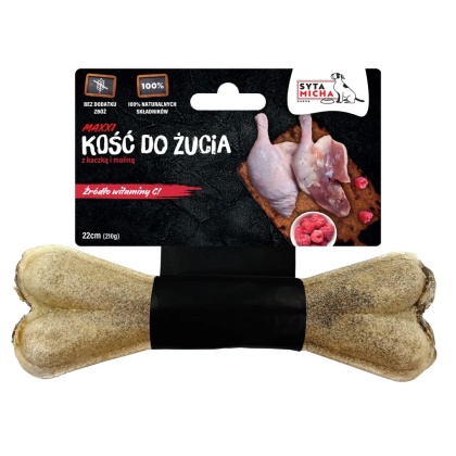 Kość do żucia dla psa z kaczką i malinami 22cm MAXXI