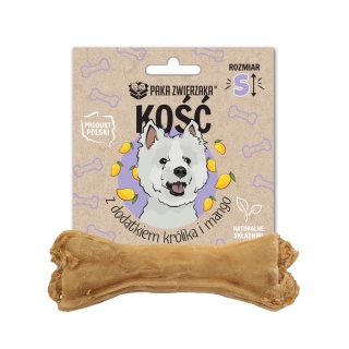 Gryzak dla psa PAKA ZWIERZAKA kość z dodatkiem królika i mango S- 10 cm 35g