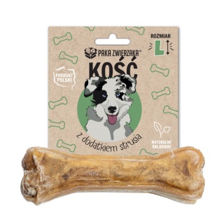 Gryzak dla psa PAKA ZWIERZAKA kość z dodatkiem strusia L- 13,5 cm 70 g