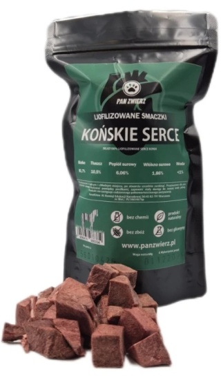 Liofilizowane smaczki z Końskich serc 70g