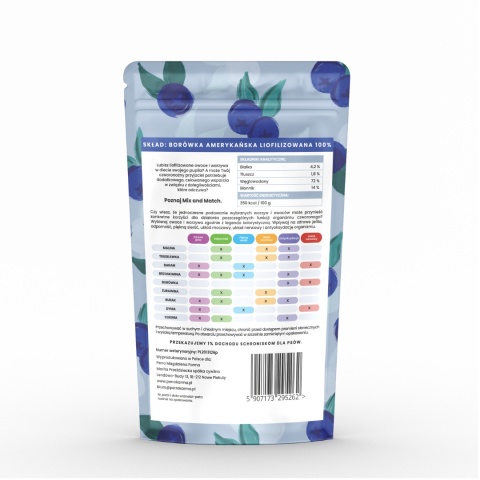 MIX & MATCH Borówka Amerykańska Przysmaki liofilizowane 20g