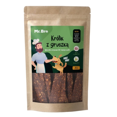 Mr. Bro Snacks Królik z Gruszką 80g