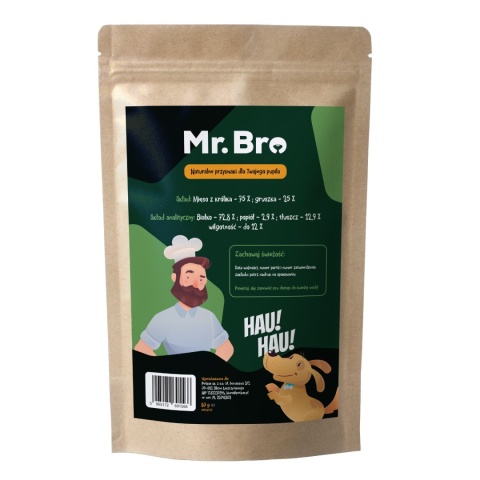 Mr. Bro Snacks Królik z Gruszką 80g