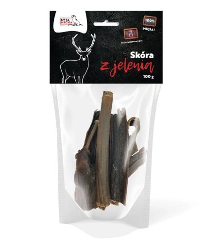 Suszona skóra z jelenia dla psa 100g