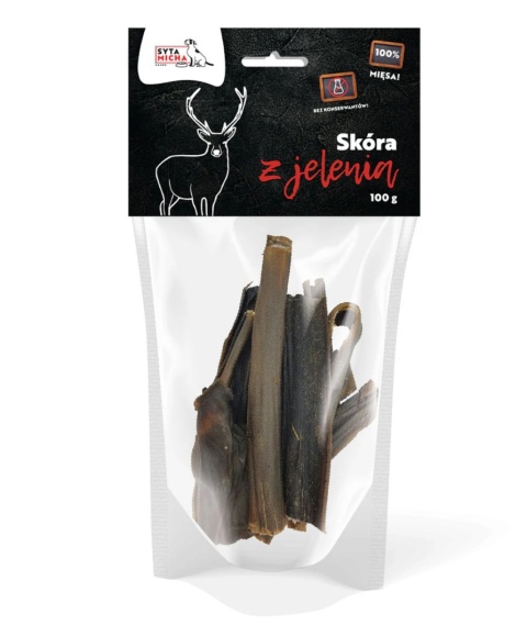 Suszona skóra z jelenia dla psa 100g