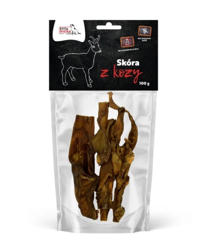 Suszona skóra z kozy dla psa 100g