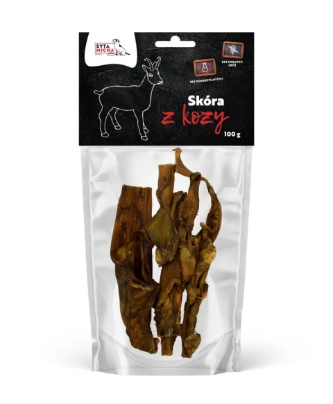 Suszona skóra z kozy dla psa 100g