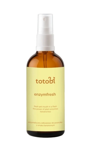 Totobi Enzymfresh Banana Nana – Enzymatyczny Odświeżacz do Pyszczka o Smaku Bananowym dla Psów i Kotów 100 ml