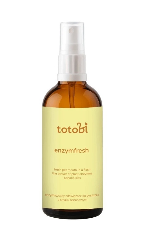 Totobi Enzymfresh Banana Nana – Enzymatyczny Odświeżacz do Pyszczka o Smaku Bananowym dla Psów i Kotów 100 ml