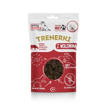 Trenerki z wołowiną dla psa 80g